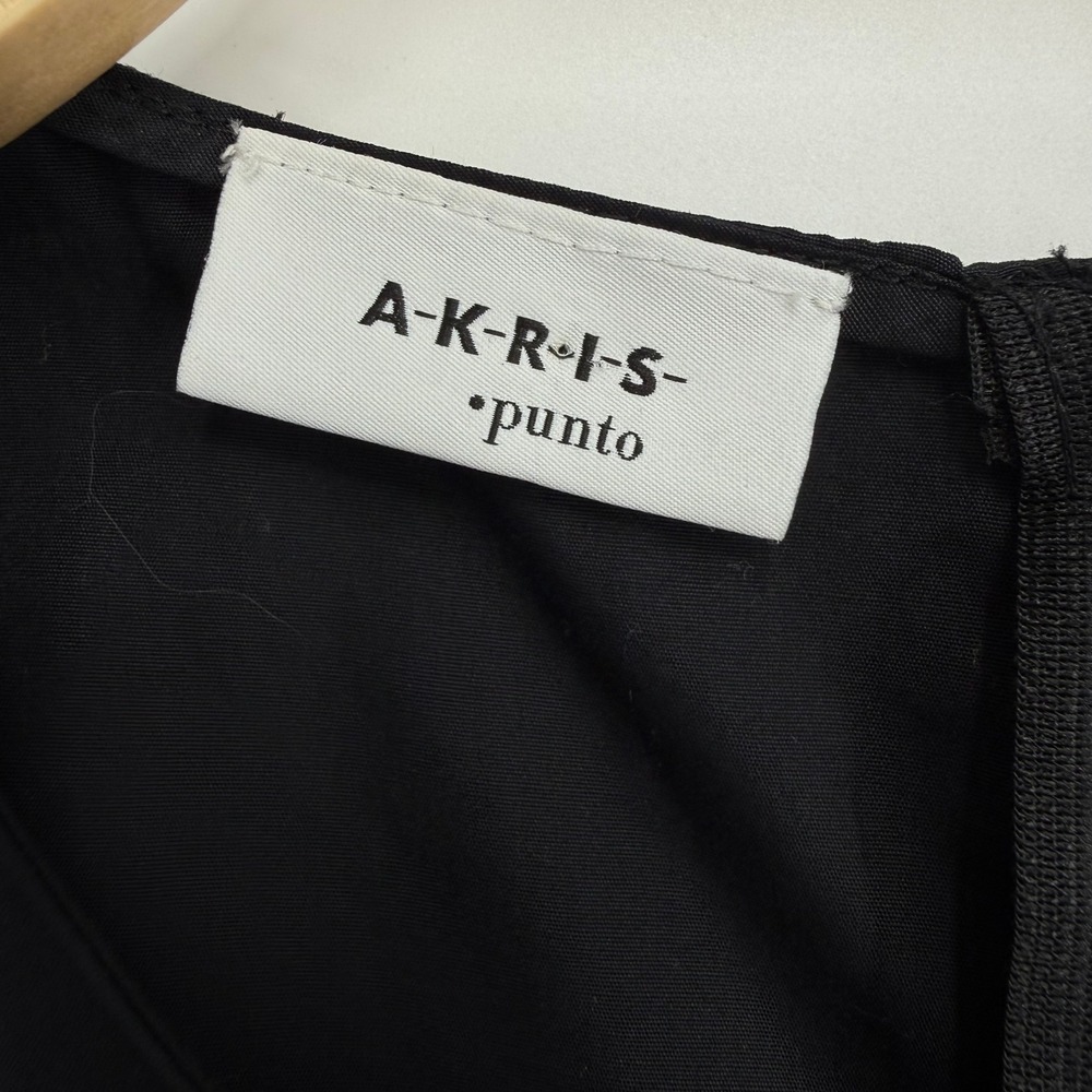 Akris Punto Blouse Womens 8 Black Excellent Ruffle Front Sleeveless Cotton Top - Picture 4 of 9